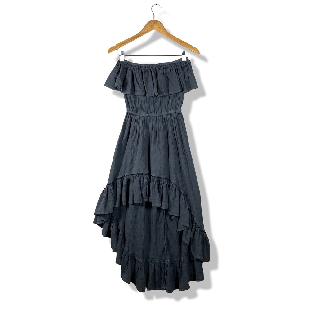 Jens Pirate Booty Dress Womens S Gray Bohemian Romantic Peasant Cottagecore